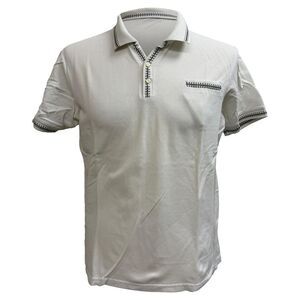 Etro Short Sleeve Polo Shirt in White Cotton